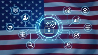 Symbolgrafik: Datenschutz und Datentransfers in den USA